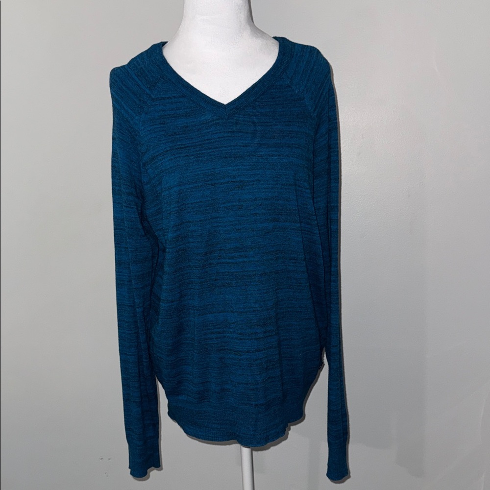 American Eagle Outfitters Women's Teal V-Neck Long Sleeve Top Sz Medium